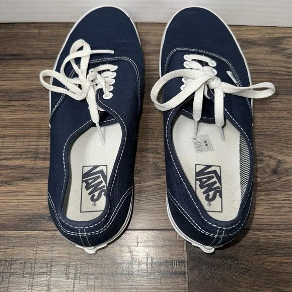 Vans Navy Blue Lace Up Sneakers Shoes Mens 9.5 / Womens 11 - Picture 5 of 8